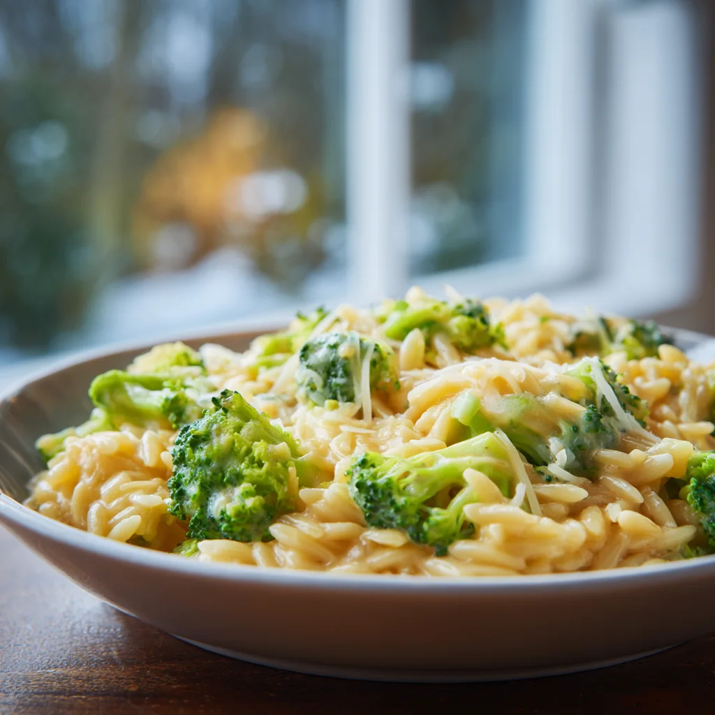 Cheesy Orzo With Broccoli – Creamy One Pot Dinner