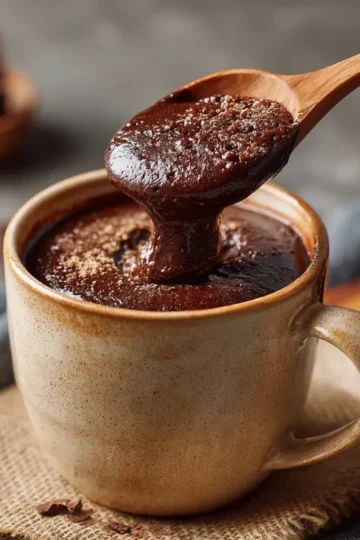 Chocolate Cake in a Mug Microwave Freshly Cooked