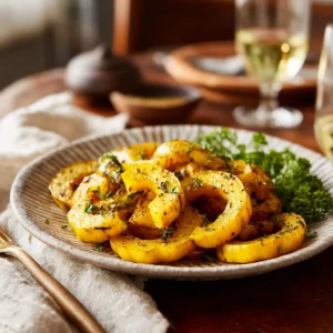 Easy Garlic Roasted Yellow Squash Served Warm