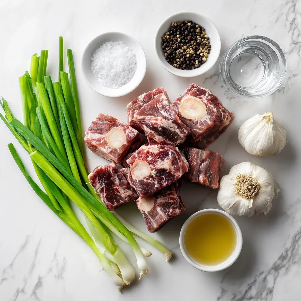 Ingredients for Easy Korean Oxtail Soup (Kkori Gomtang)