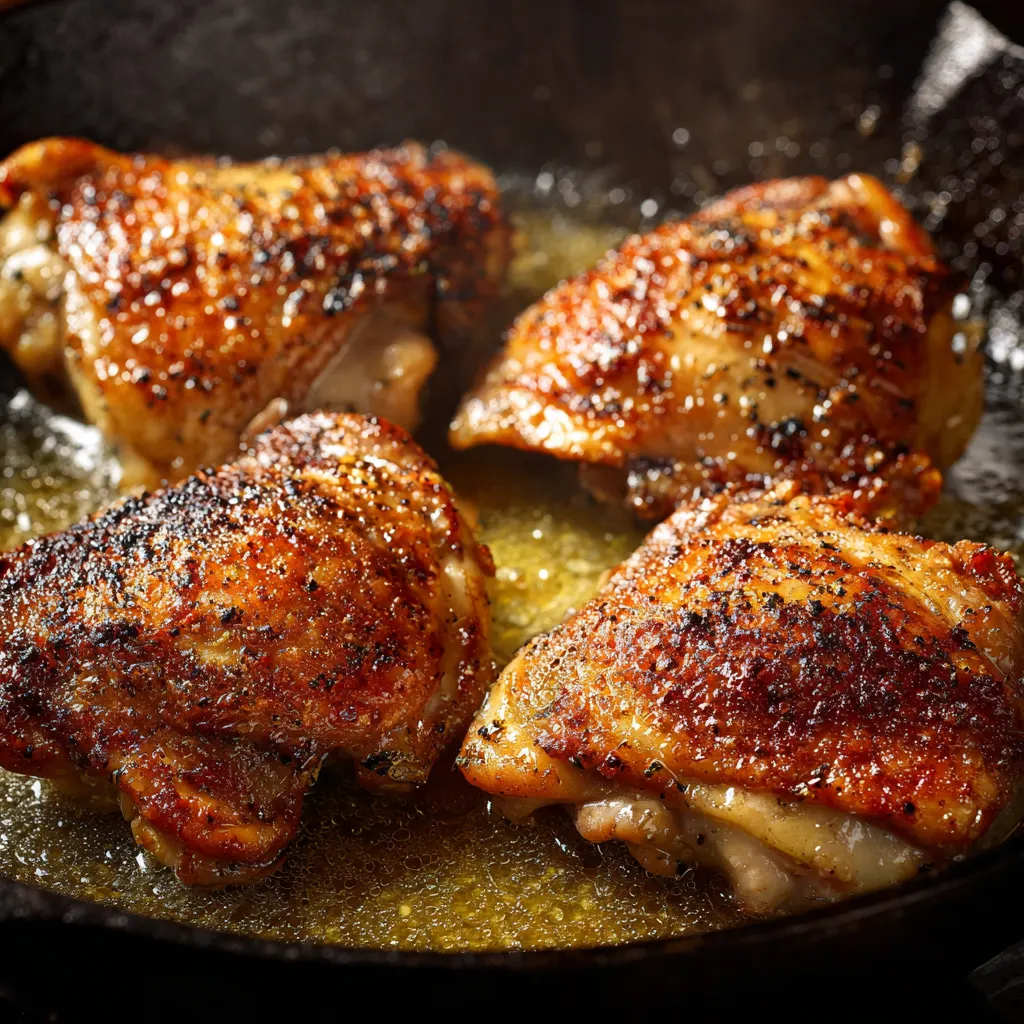Garlic Butter Sauce Cooking in Skillet