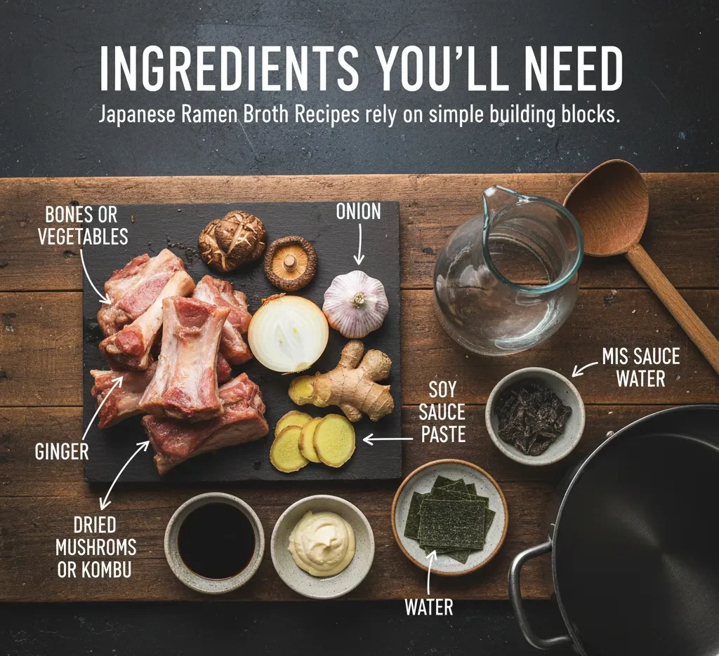 Japanese Ramen Broth Recipes Served with Noodles