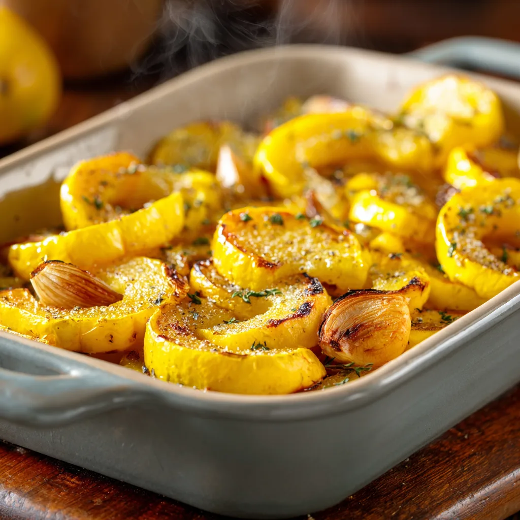 Golden Easy Garlic Roasted Yellow Squash Side Dish