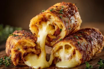 Grilled Cheese Roll-Ups Cooking in a Skillet