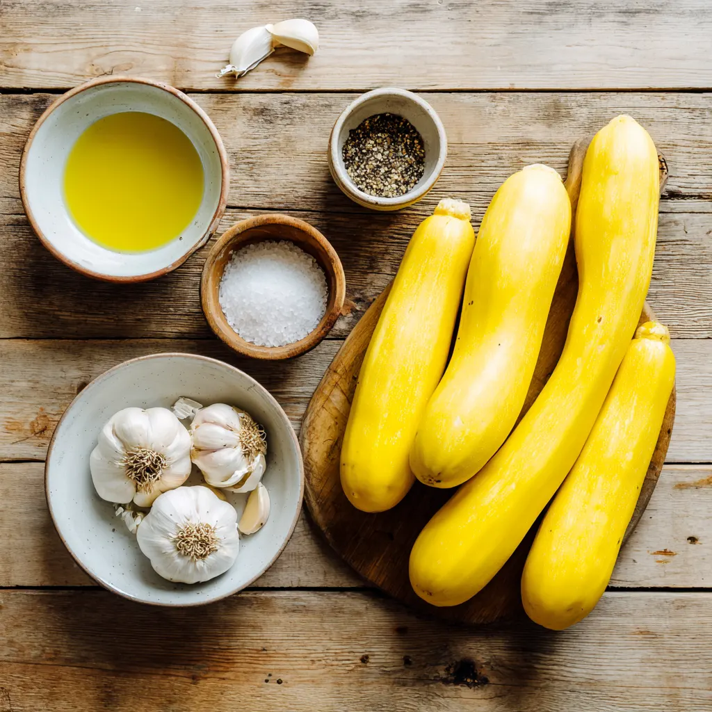 Healthy Easy Garlic Roasted Yellow Squash Plate