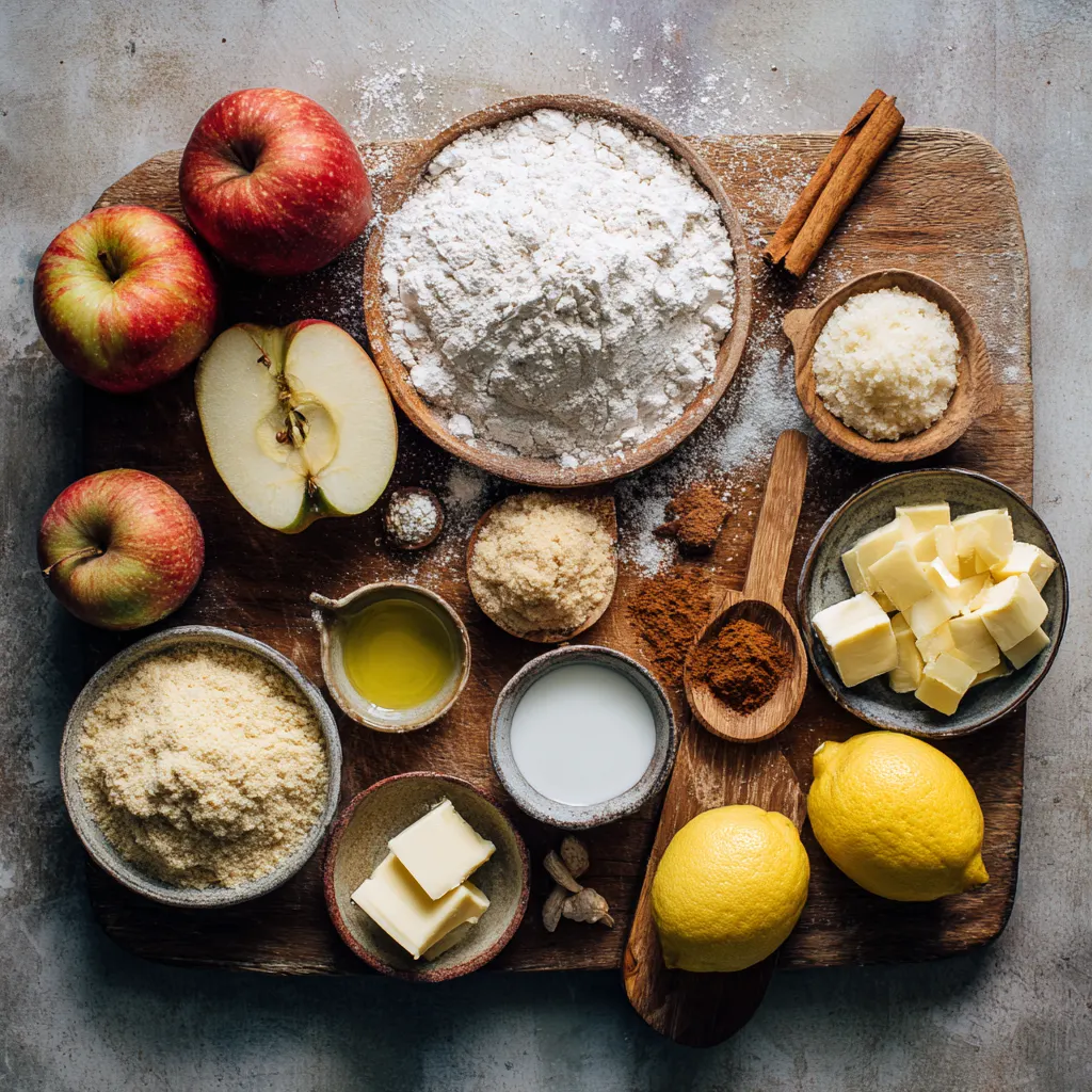 Ingredients for Apple Pie Crumble Bars