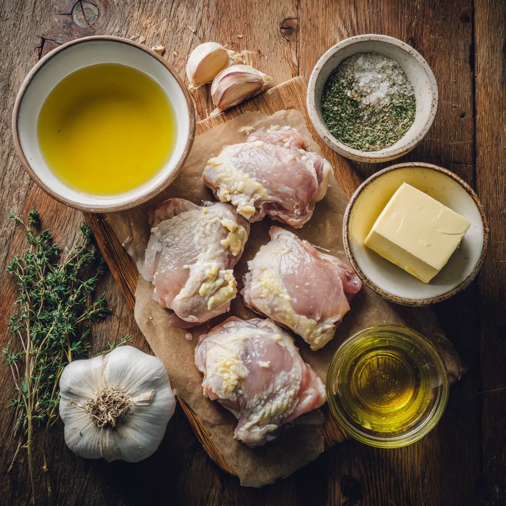 Ingredients for Keto Garlic Butter Chicken Thighs