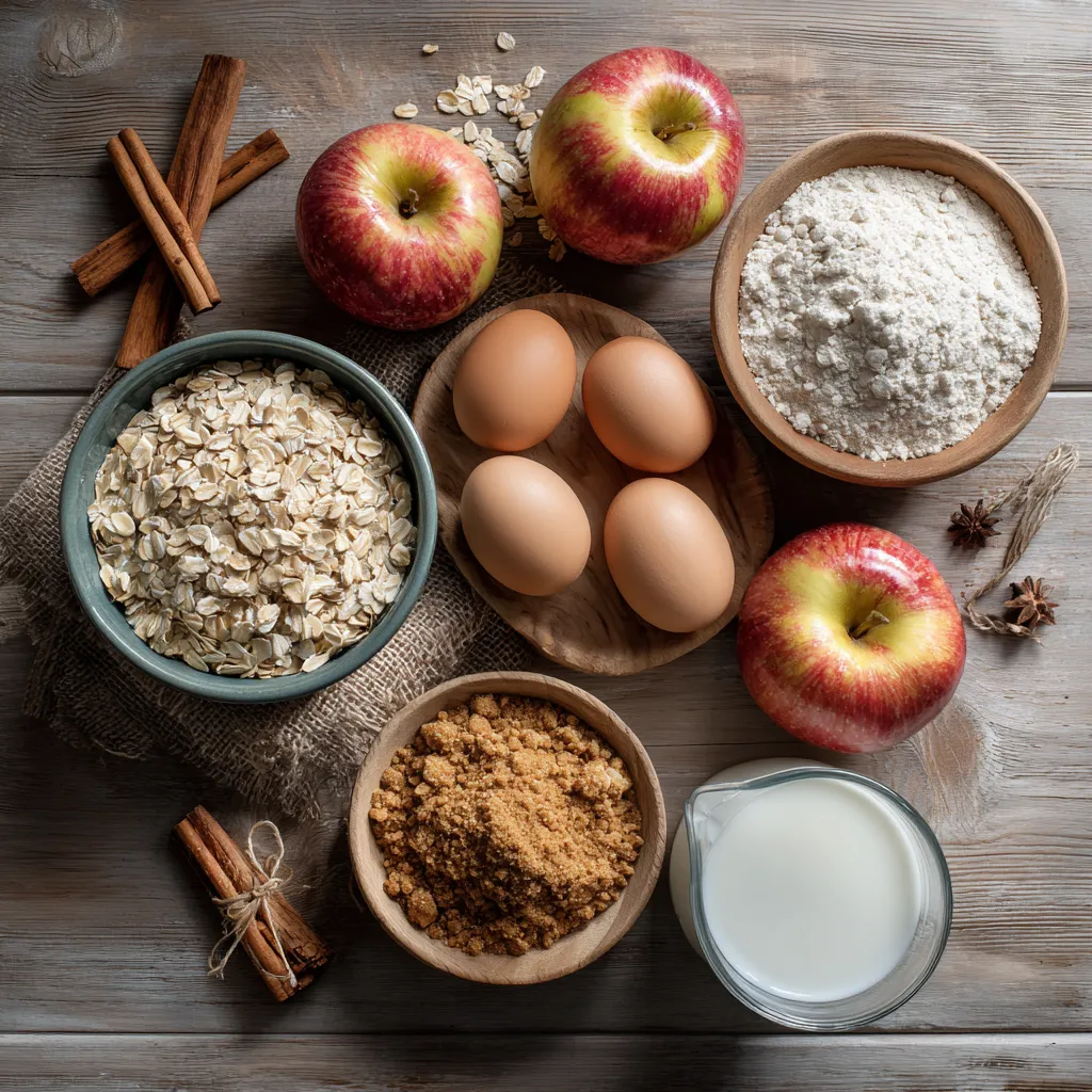 Ingredients for Oatmeal Apple Breakfast Bake
