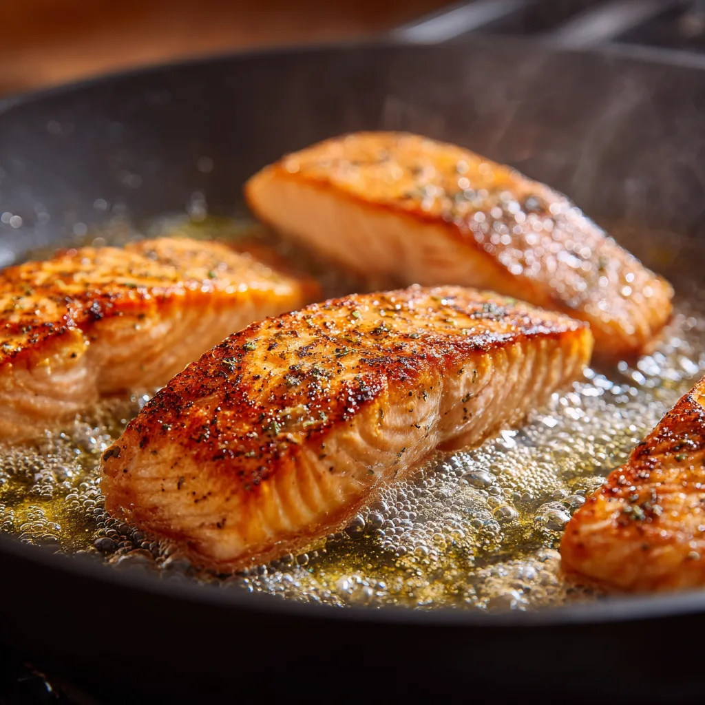 Searing Salmon for Keto Creamy Tuscan Salmon