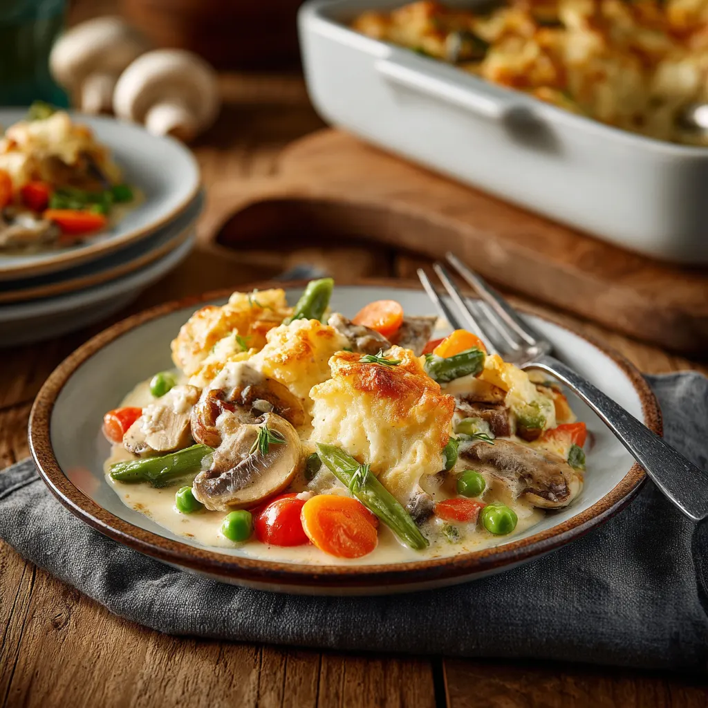 Serve Creamy Vegetable Casserole for a cozy family meal.