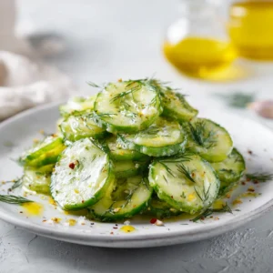Serve Cucumber Dill Salad with any meal.