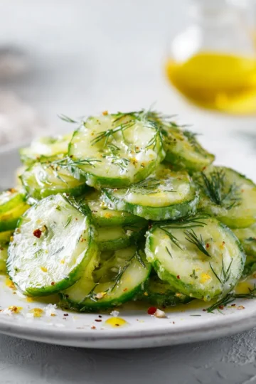 Serve Cucumber Dill Salad with any meal.
