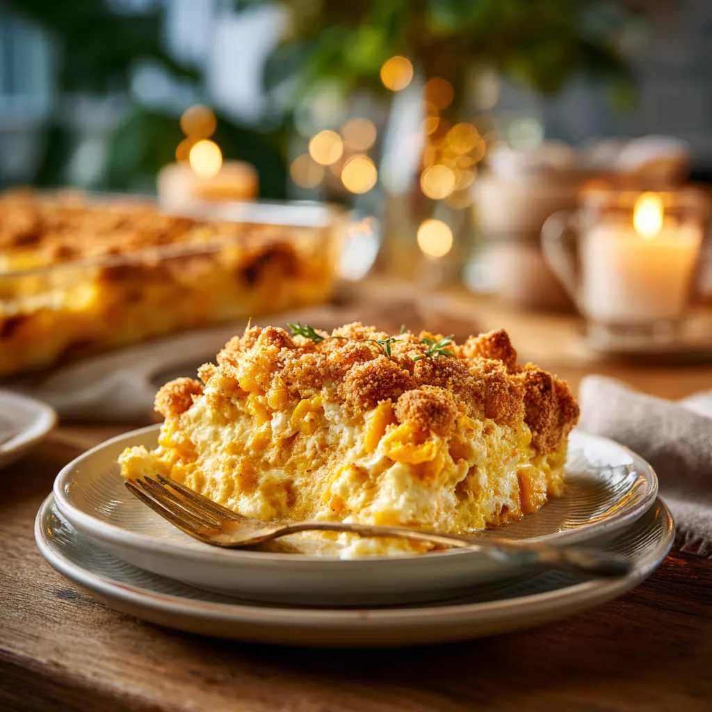 Southern Squash Casserole Served as a Classic Side Dish