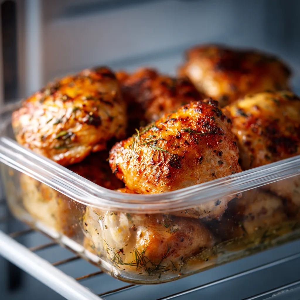 Storing Leftover Keto Garlic Butter Chicken Thighs