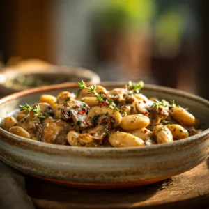 Creamy Butter Beans and Mushrooms – Easy Cozy One-Pan Dinner