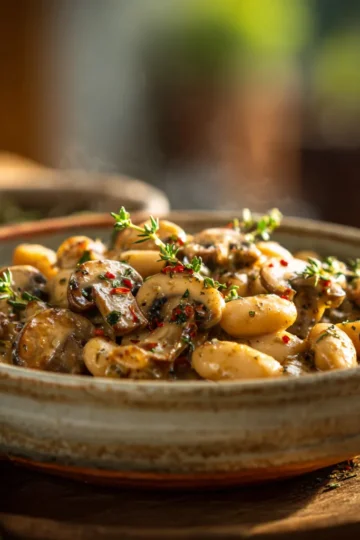 Creamy Butter Beans and Mushrooms – Easy Cozy One-Pan Dinner