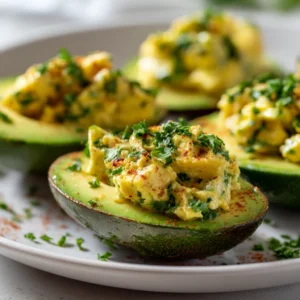 10-Minute Keto Egg Salad Stuffed Avocados (Low Carb & Filling)