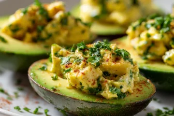 10-Minute Keto Egg Salad Stuffed Avocados (Low Carb & Filling)
