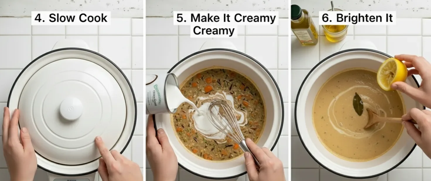 Creamy Mushroom And Wild Rice Crockpot Soup