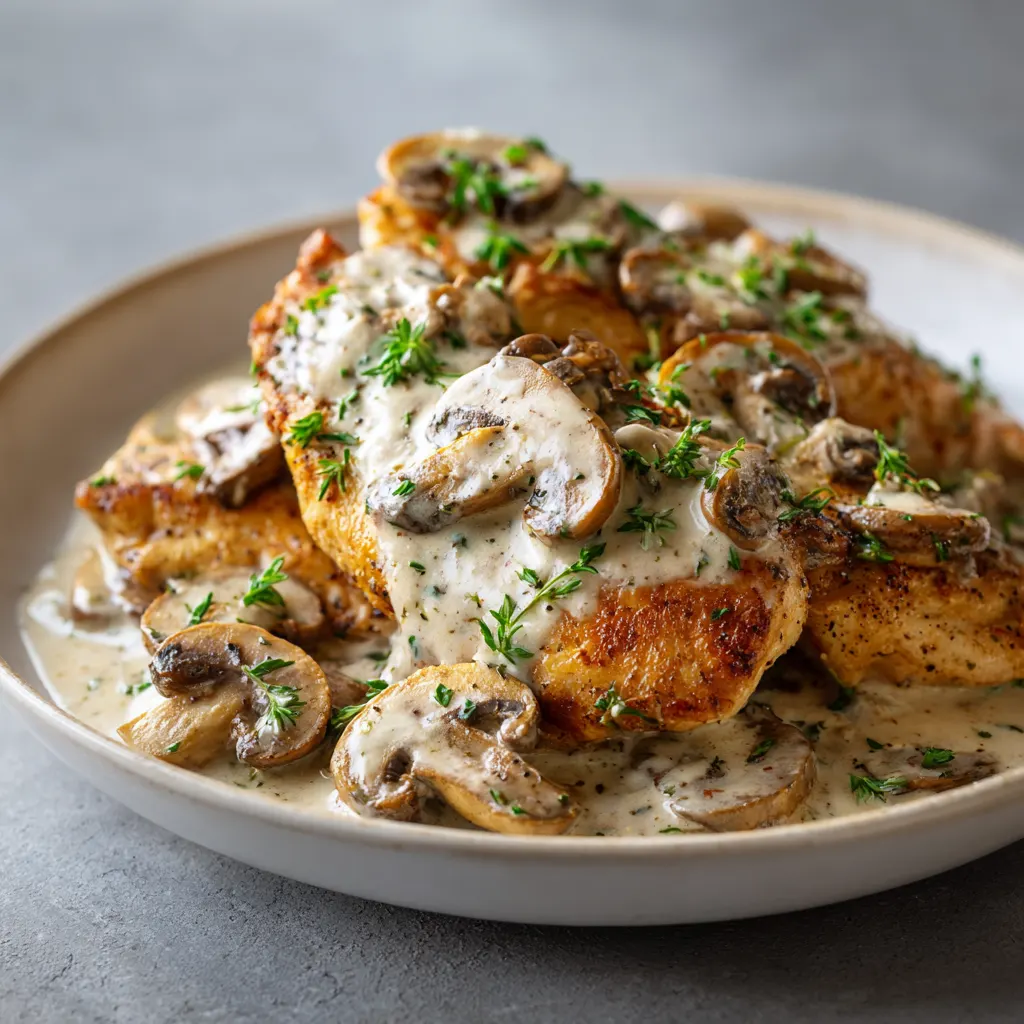 Creamy Mushroom Chicken Dinner – Quick & Comforting