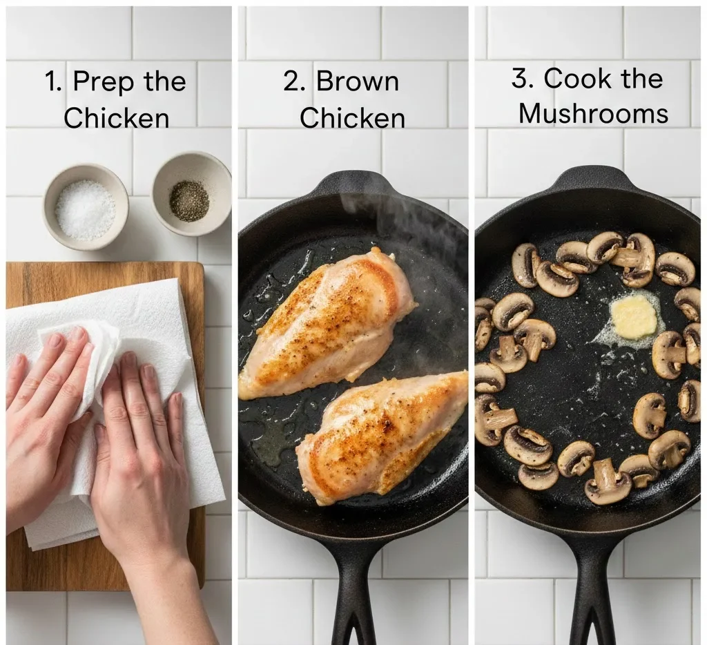 Creamy Mushroom Chicken with Parmesan – Cozy Skillet Meal