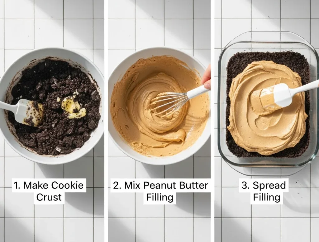 Creamy No-Bake Peanut Butter Lasagna