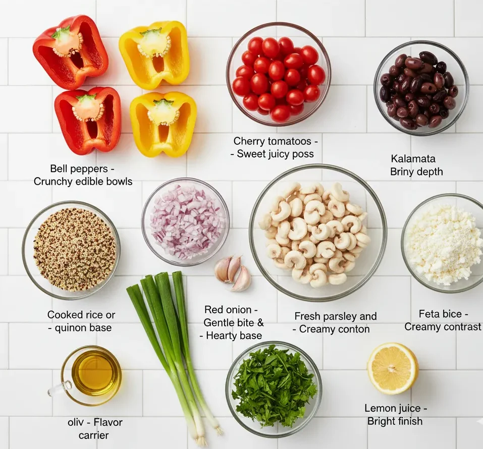 Healthy Mediterranean With Stuffed Bell Peppers