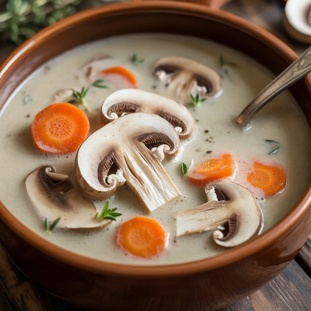 Healthy Mushroom And Wild Rice Crockpot Soup