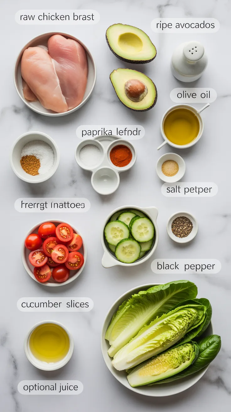 Low Carb Keto Chicken Avocado Lunch Bowls (Simple & Fresh)