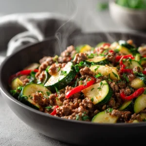 Keto Ground Beef Zucchini Skillet (20-Minute Dinner)