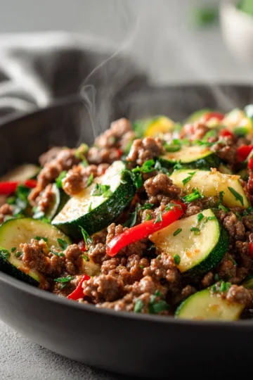 Keto Ground Beef Zucchini Skillet (20-Minute Dinner)