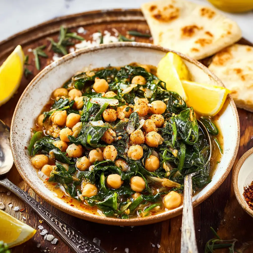 Mediterranean Chickpea And Spinach Stew (Easy Vegan Dinner)