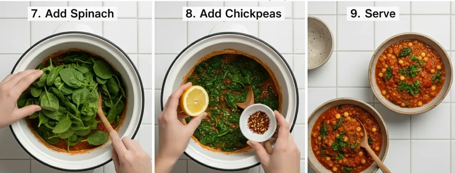 Mediterranean Chickpea And Spinach Stew Simple Weeknight Dinner