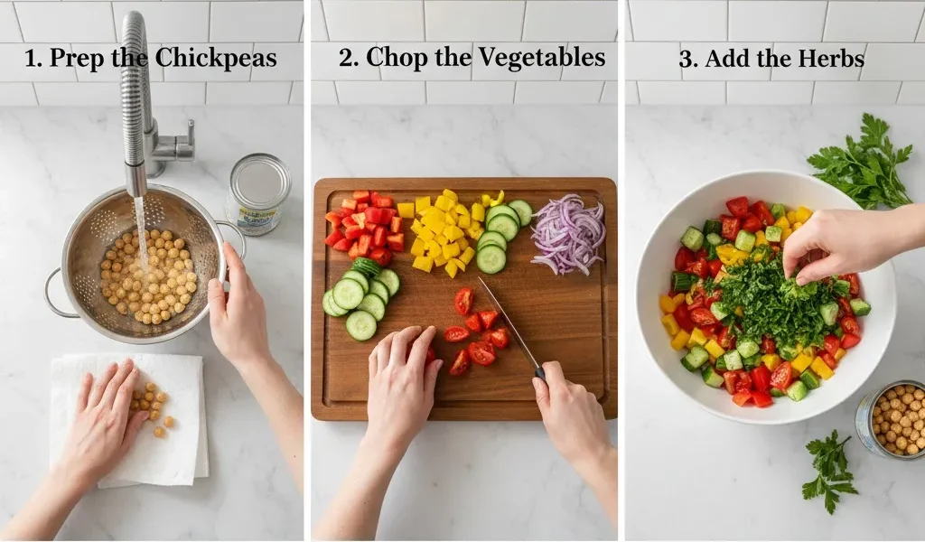 Mediterranean Chickpea Salad Made with Simple Pantry Ingredients (1)