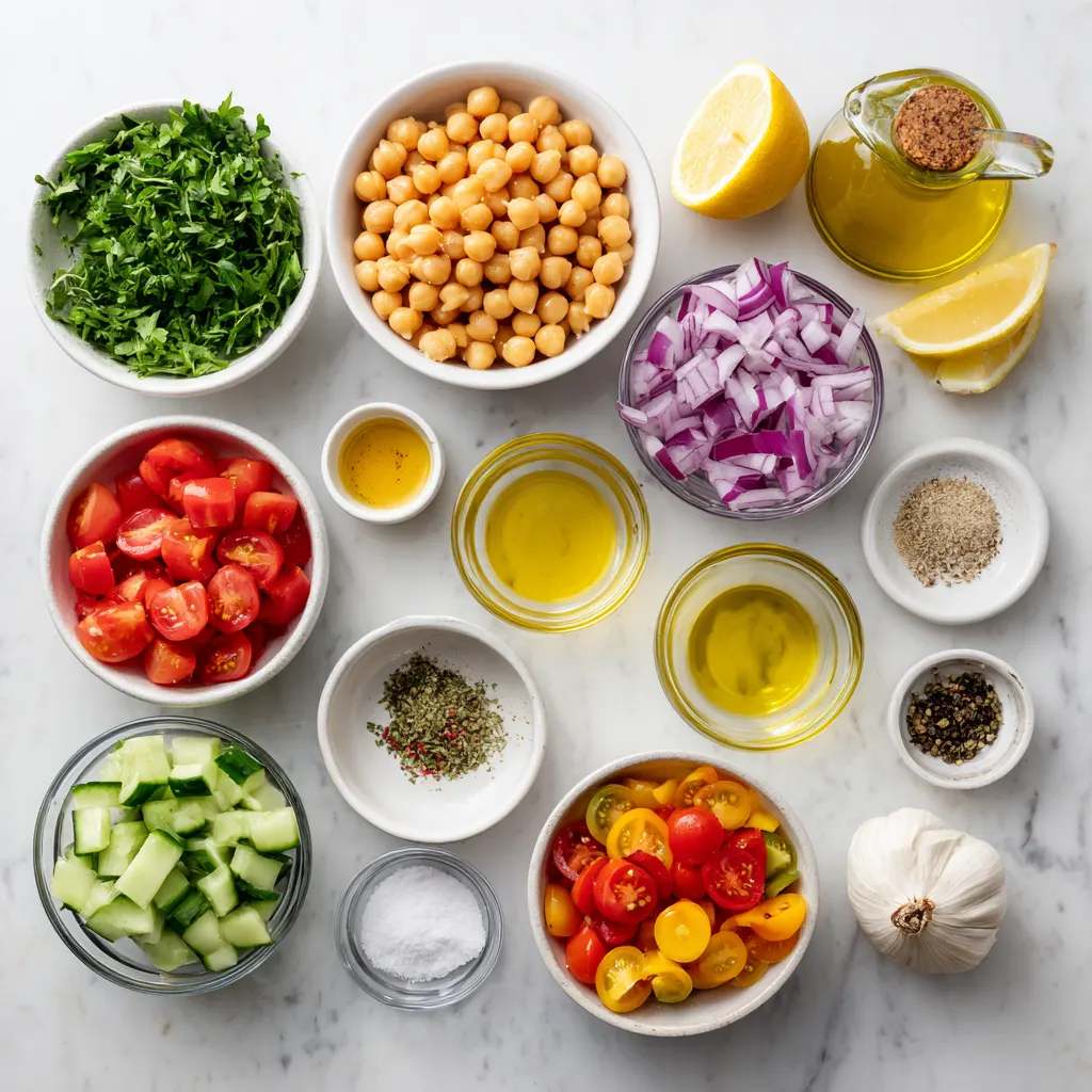 Mediterranean Chickpea Salad Made with Simple Pantry Ingredients