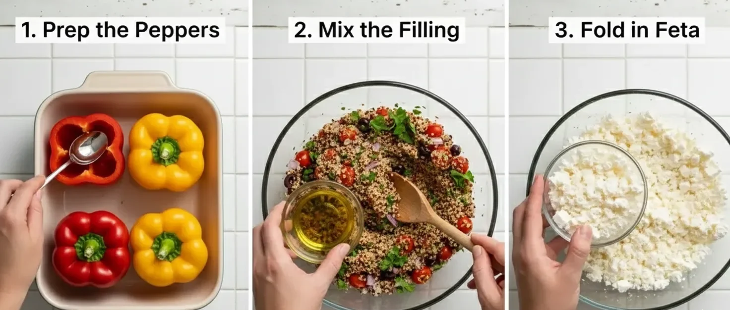 Mediterranean Stuffed Peppers | Healthy Baked Dinner