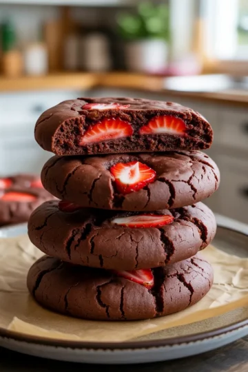 Chocolate Strawberry Cookies – Soft, Rich & Irresistible