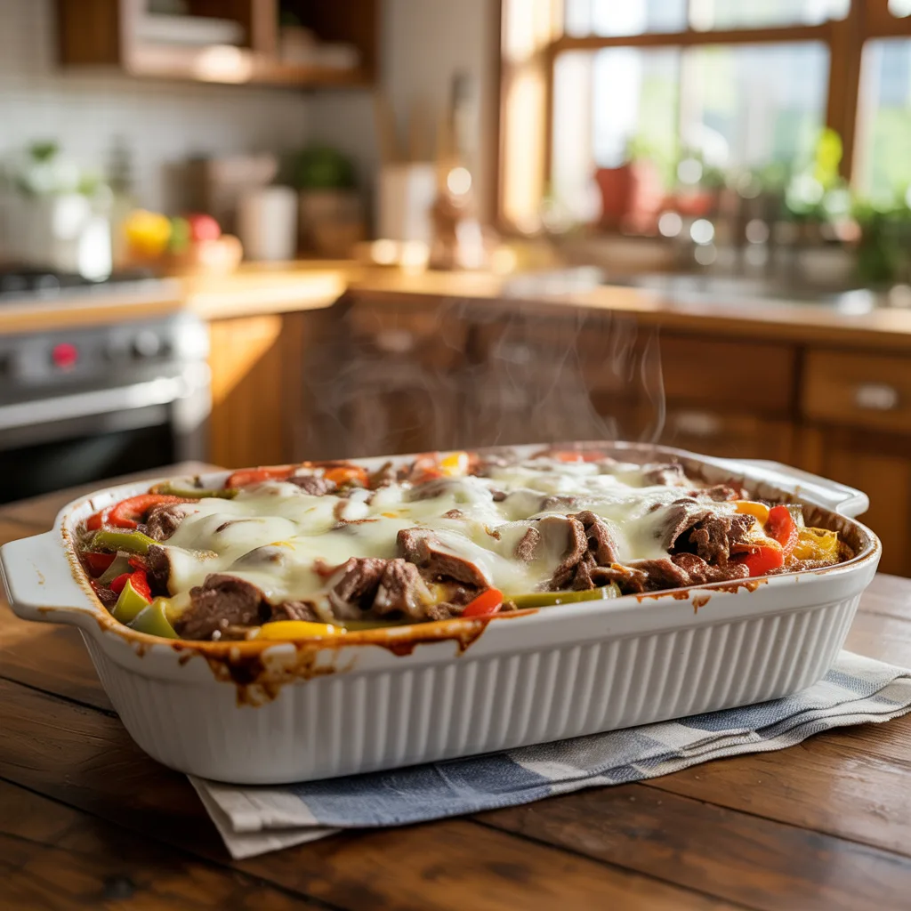 Easy Keto Philly Cheesesteak Casserole