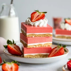Healthy No-Bake Keto Strawberry Bars