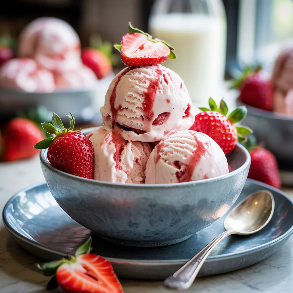 Keto Strawberry Cheesecake Ice Cream