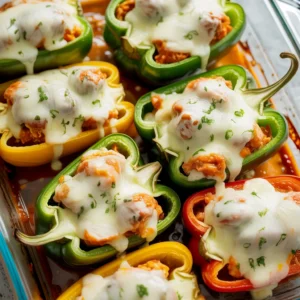Low Carb Buffalo Chicken Stuffed Peppers