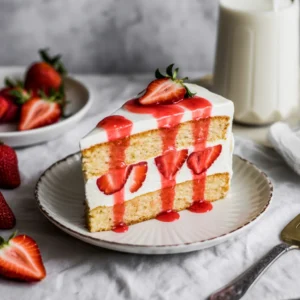 Moist Strawberry Vanilla Cake from Scratch