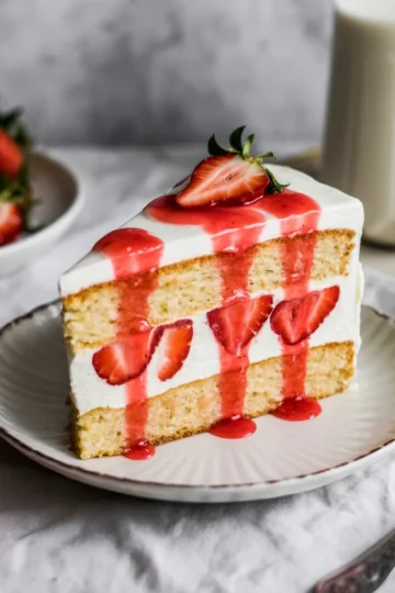 Moist Strawberry Vanilla Cake from Scratch
