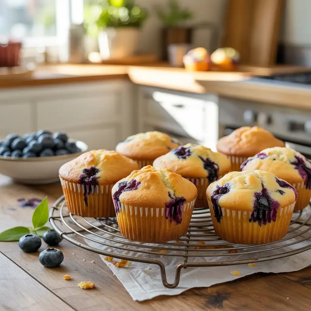 Moist blueberry muffins