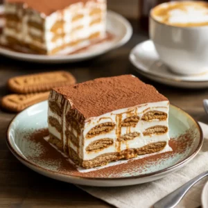 Creamy Biscoff Vegan Tiramisu (Simple No Bake Dessert)