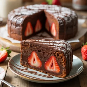 Easy Strawberry Chocolate Cake – Soft, Rich, and Delicious