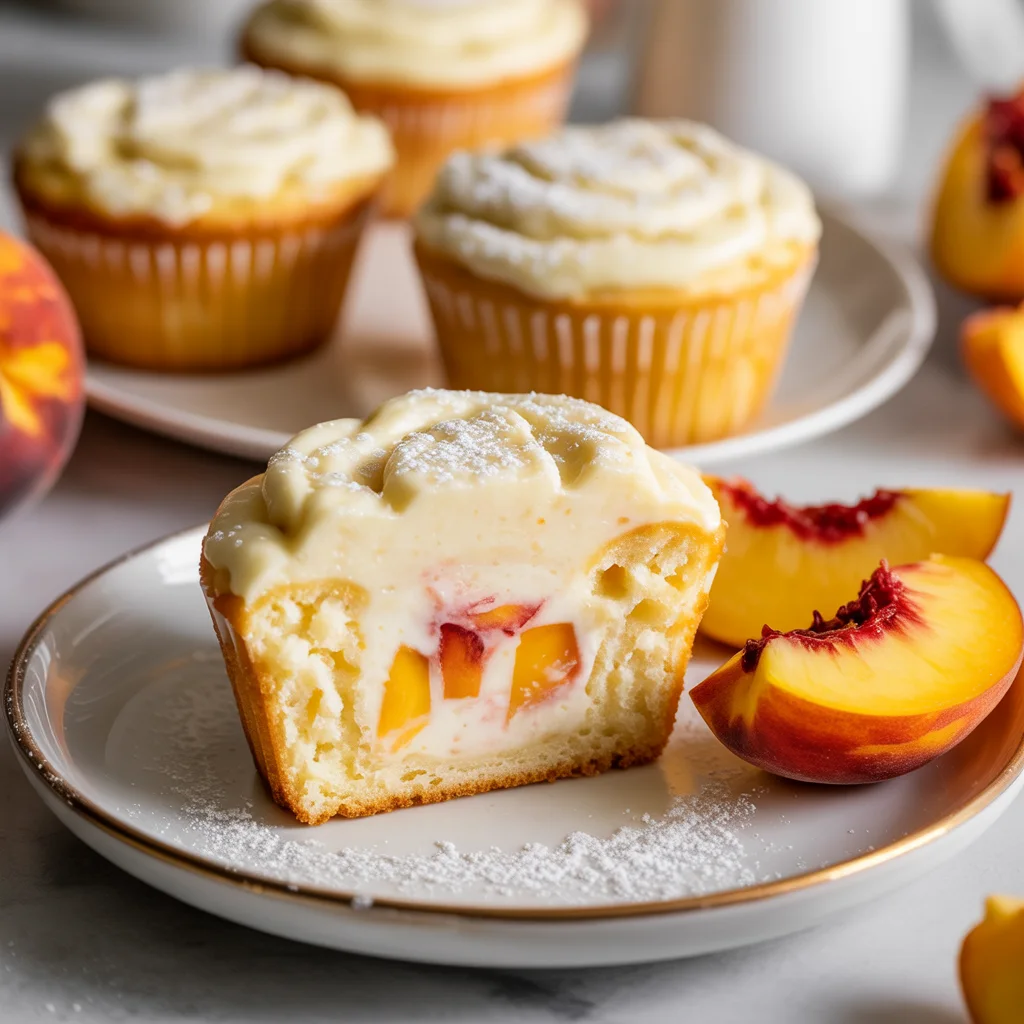 Fresh Peach Cream Cheese Cupcakes for Summer Baking