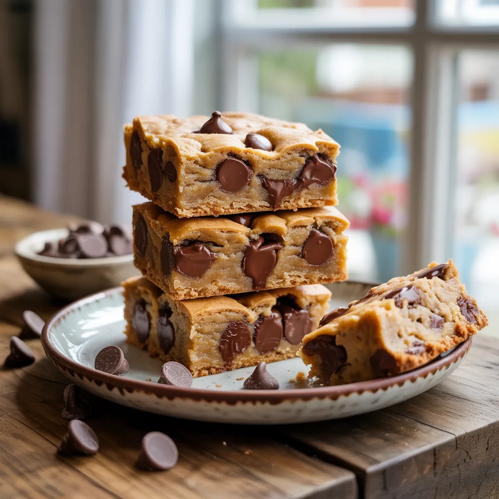 Homemade Vegan Chocolate Chip Blondies (Soft & Chewy)