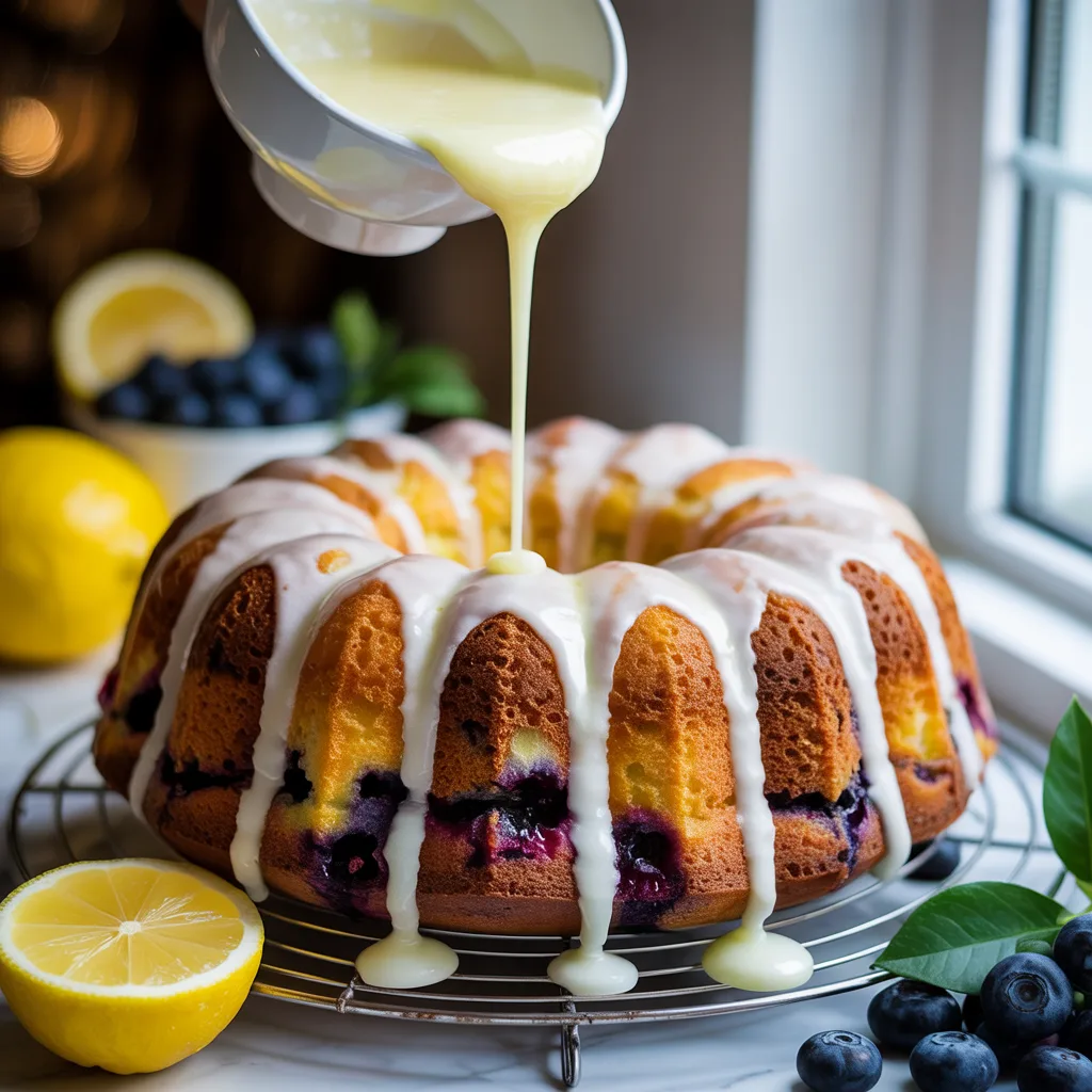 Lemon Blueberry Bundt Cake with Fresh Glaze