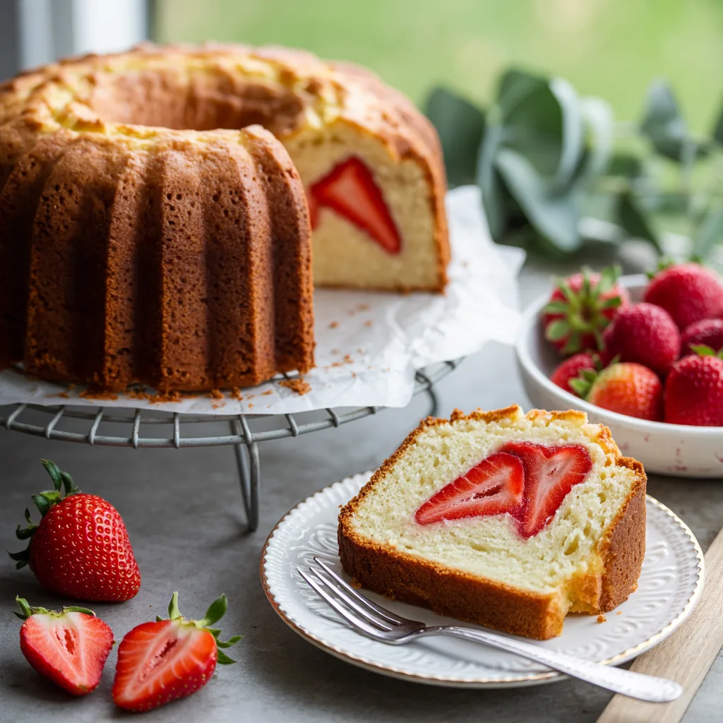 Moist Strawberry Pound Cake Perfect for Dessert